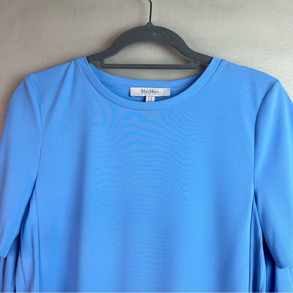 MaxMara Fatuo Pleated Top in Blue Sz Sm - Picture 5 of 11